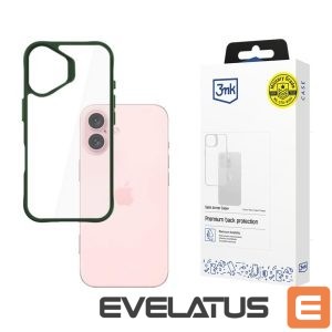 Back panel cover 3MK  3mk Satin Armor Case+ Green for Apple iPhone 16 - transparent 