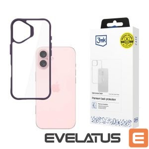 Back panel cover 3MK  3mk Satin Armor Case+ Purple for Apple iPhone 16 - transparent 