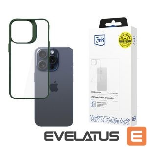 Back panel cover 3MK  3mk Satin Armor Case+ Green for Apple iPhone 15 Pro - transparent 