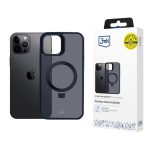 Back panel cover 3MK  3mk Smoke Case Mag&Stand for Apple iPhone 12 pro max - black 