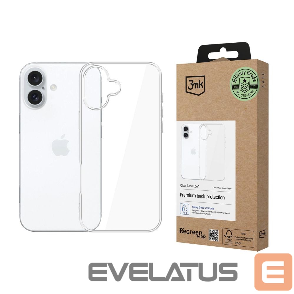 Back panel cover 3MK 3mk Clear Case Eco for Apple iPhone 16 plus - transparent