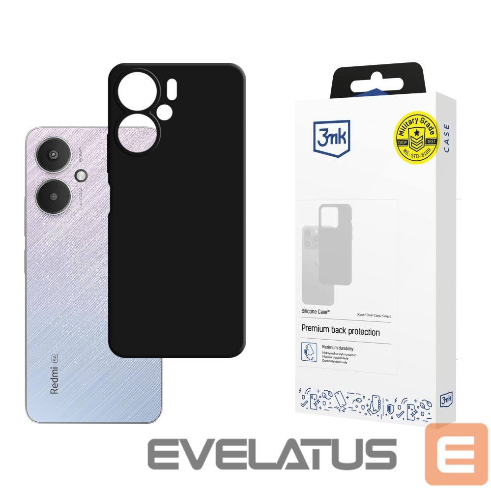 Back panel cover 3MK 3mk Silicone Case for Xiaomi Redmi 13C 5G - black
