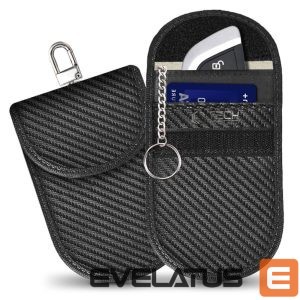 Back panel cover Tech-Protect  Tech-Protect KLR100 RFID Blocking Car Key Case - Black - Carbon 