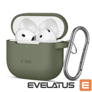 Back panel cover Tech-Protect  Tech-Protect Silicone Hook Case for AirPods 4 - Green 