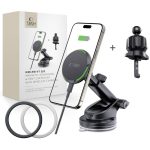 Selfie monopods and holders Tech-Protect  Tech-Protect MM15W-V7 QI2 Car Holder with Inductive Charger - Black 
