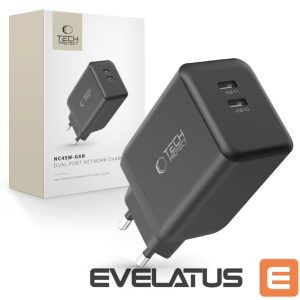 Cable Tech-Protect  Tech-Protect NC45W-GAN 2-PORT PD45W wall charger - black 