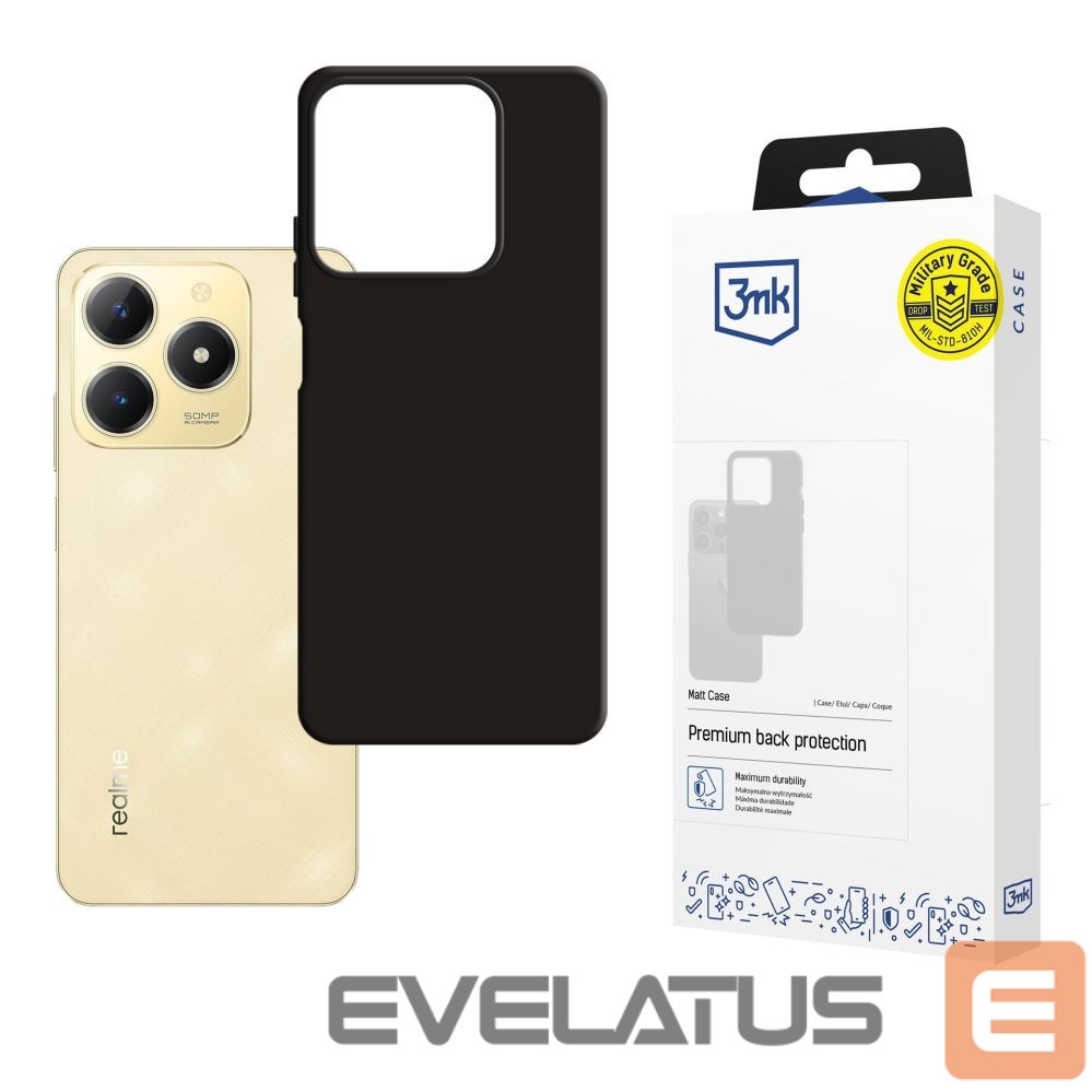Back panel cover 3MK 3mk Matt Case for Realme C61 - Black