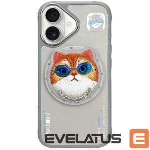Back panel cover Nimmy  Nimmy Glasses Cool Cat MagSafe Case for iPhone 16 - Gray 
