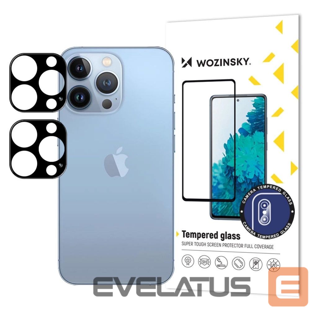 Protective glass Wozinsky Wozinsky Full Camera Glass for iPhone 17, Black, Set of 2