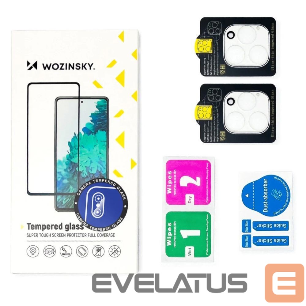 Protective glass Wozinsky Wozinsky Full Camera Glass for iPhone 17, Black, Set of 2