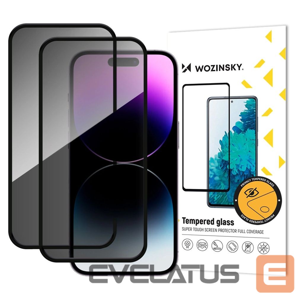 Protective glass Wozinsky Wozinsky Privacy Glass tempered glass for iPhone 17 / 16 Pro, set of 2