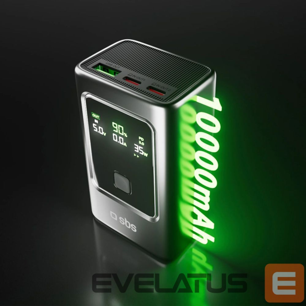 Power bank SBS Powerbank SBS 10000mAh PD 35W with LCD display - gray