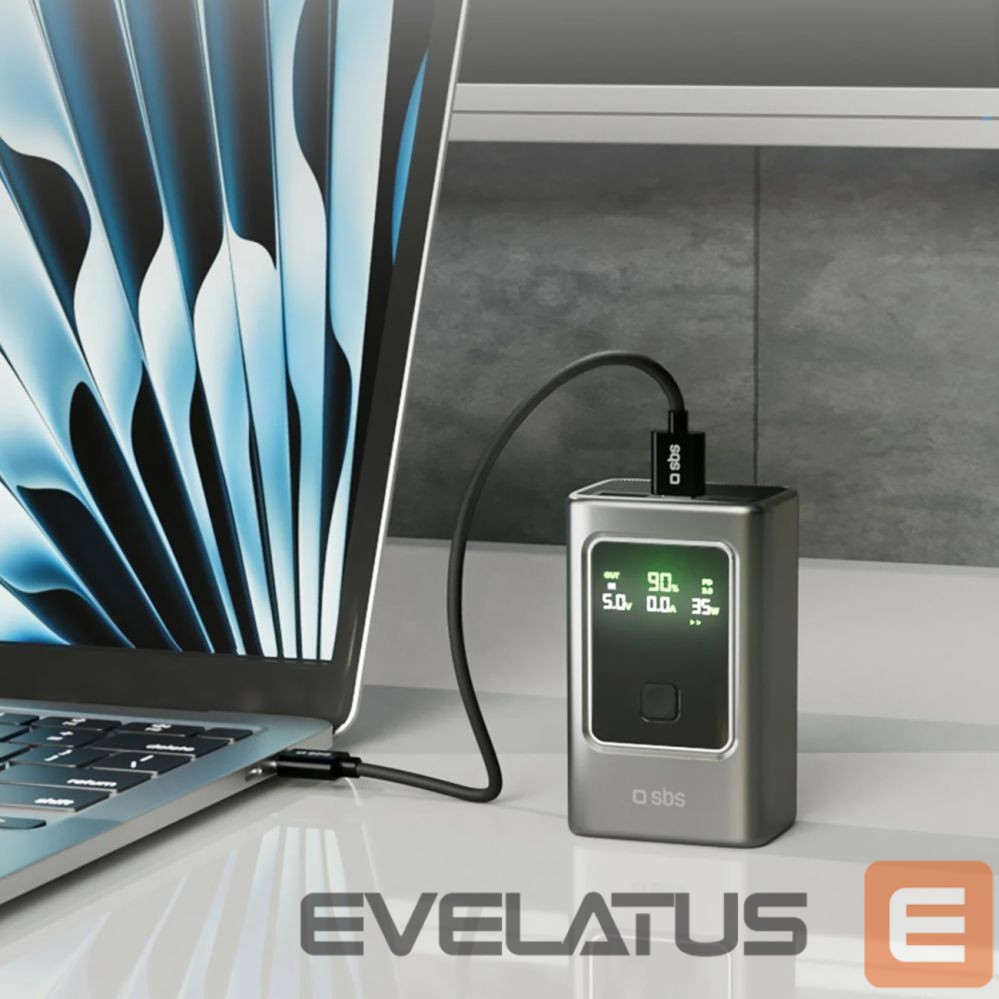 Power bank SBS Powerbank SBS 10000mAh PD 35W with LCD display - gray