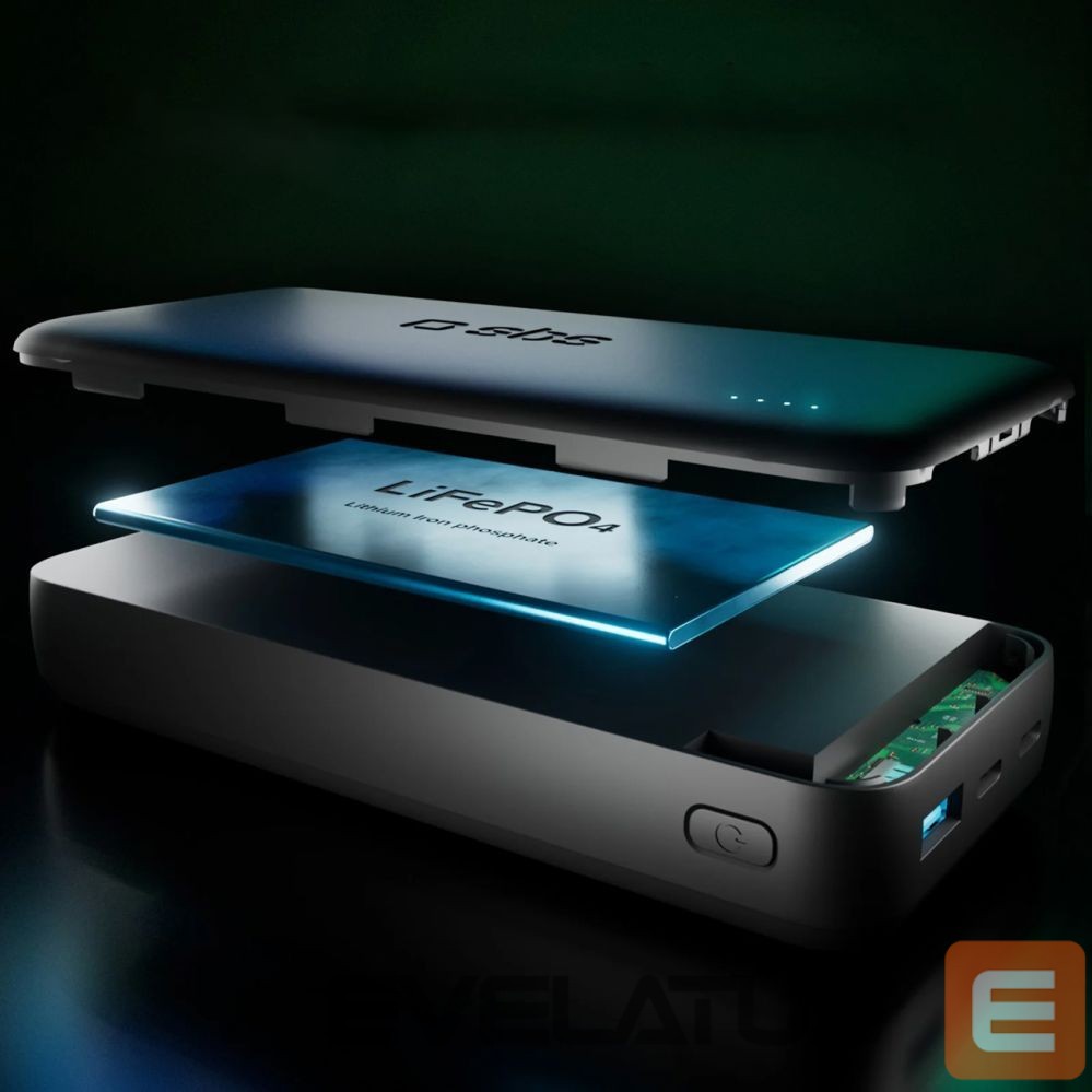 Power bank SBS SBS Infinity Power Bank 20000mAh 10W LiFePo₄ USB-A USB-C - Black
