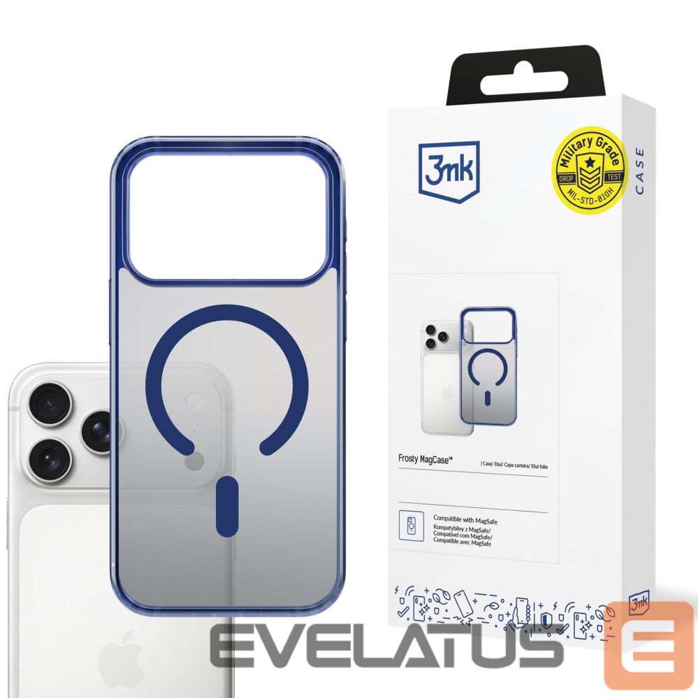 Back panel cover 3MK 3mk Frosty MagCase for iPhone 17 Pro Max - Blue