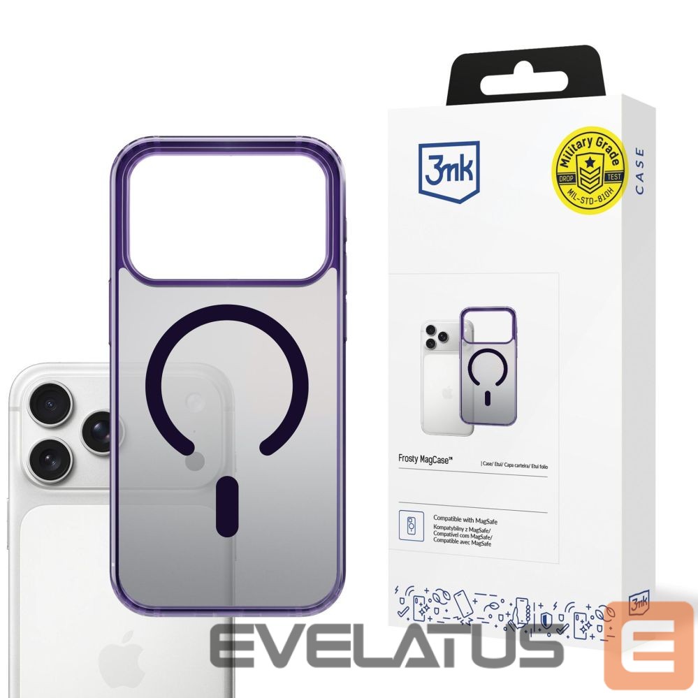 Back panel cover 3MK 3mk Frosty MagCase for iPhone 17 Pro Max - Purple