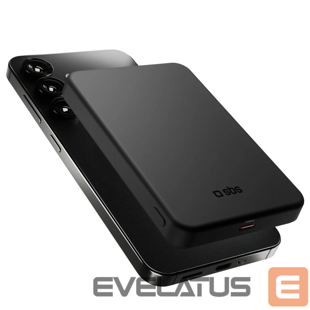 Power bank SBS SBS Mag Power Qi2 5000 mAh Powerbank Compatible with MagSafe - Black
