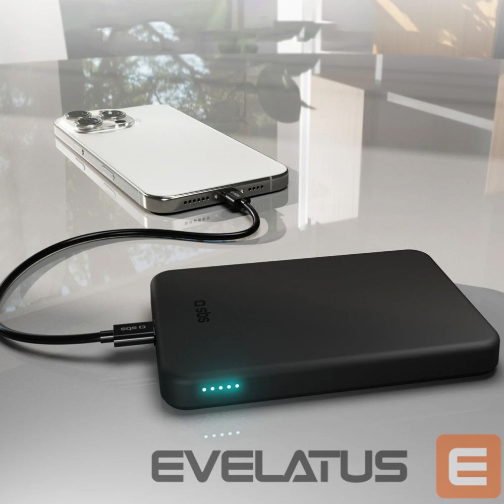 Power bank SBS SBS Mag Power Qi2 5000 mAh Powerbank Compatible with MagSafe - Black