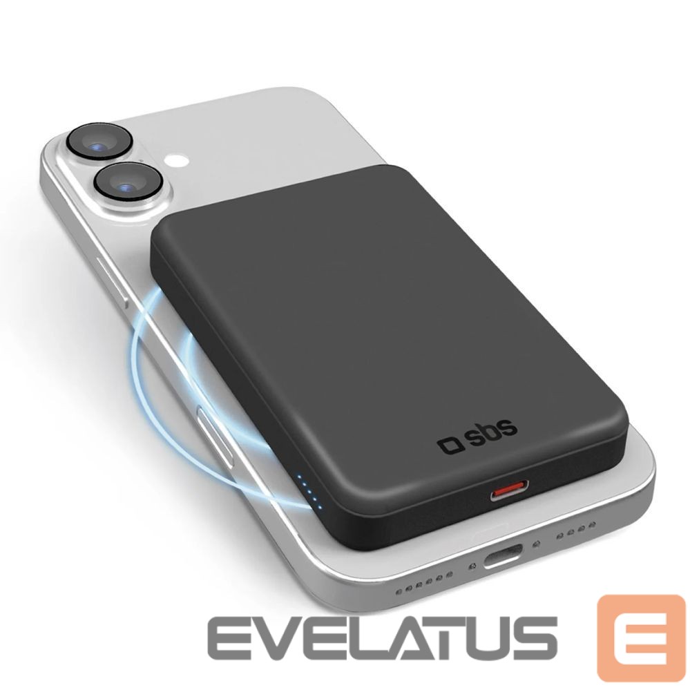 Power bank SBS SBS Mag Power Qi2 5000 mAh Powerbank Compatible with MagSafe - Black
