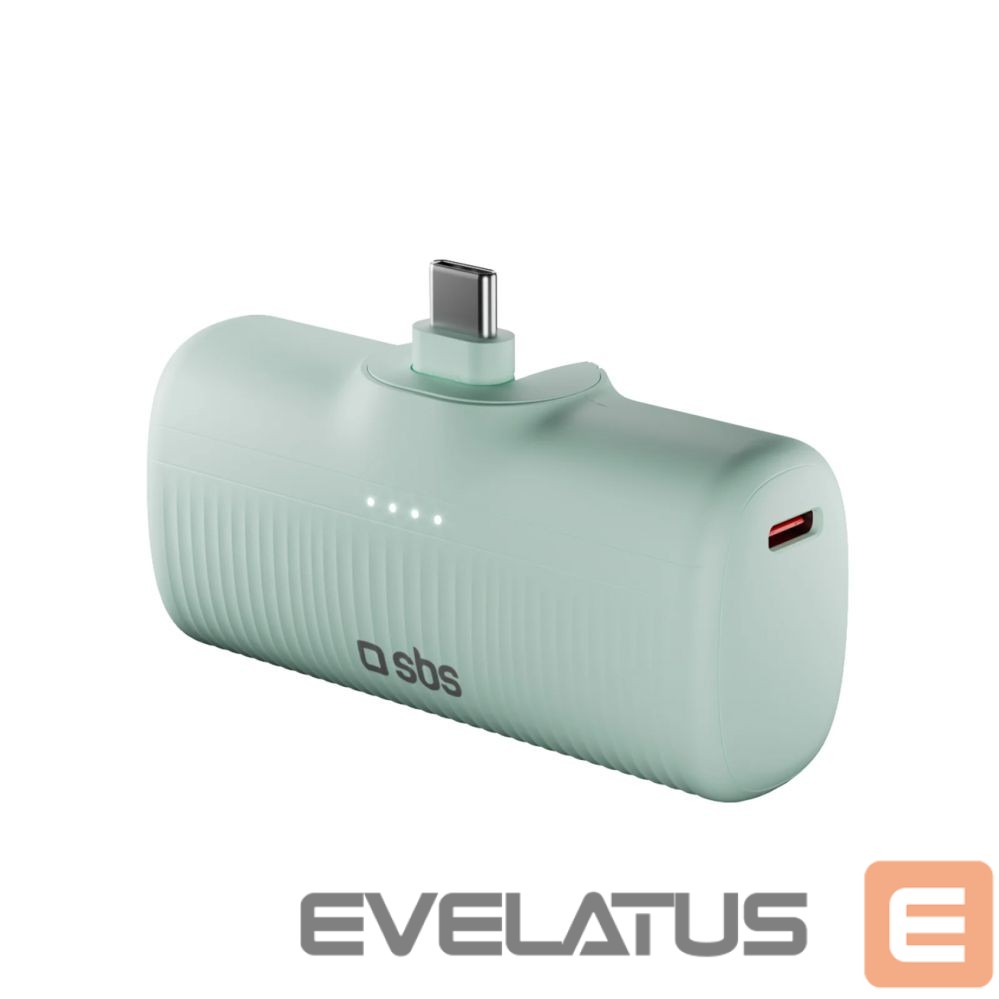 Power bank SBS SBS EcoPower 5000 mAh 10W Powerbank with Built-in USB-C Port - Green