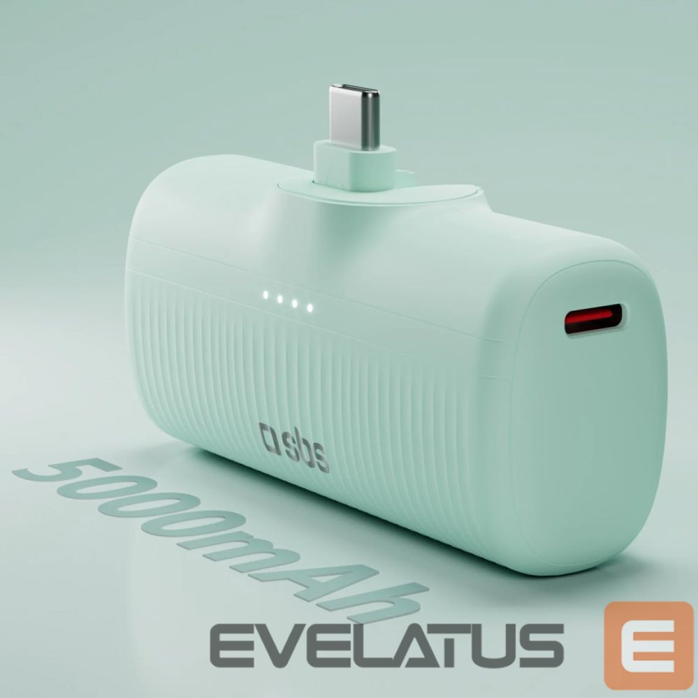 Power bank SBS SBS EcoPower 5000 mAh 10W Powerbank with Built-in USB-C Port - Green