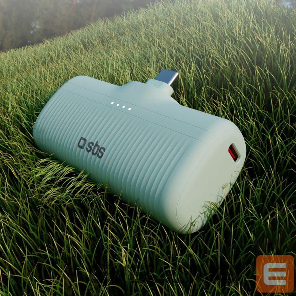 Power bank SBS SBS EcoPower 5000 mAh 10W Powerbank with Built-in USB-C Port - Green