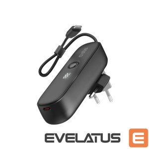 Power bank SBS  SBS Hybrid PD 20W 5000mAh Power Bank with Built-in Cable and Foldable Plug - Black 
