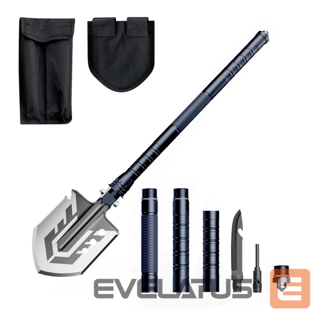 For home and repair Wozinsky Wozinsky WSS-211 survival bushcraft shovel multifunctional knife breaker flint whistle harpoon 21 in 1 - gray