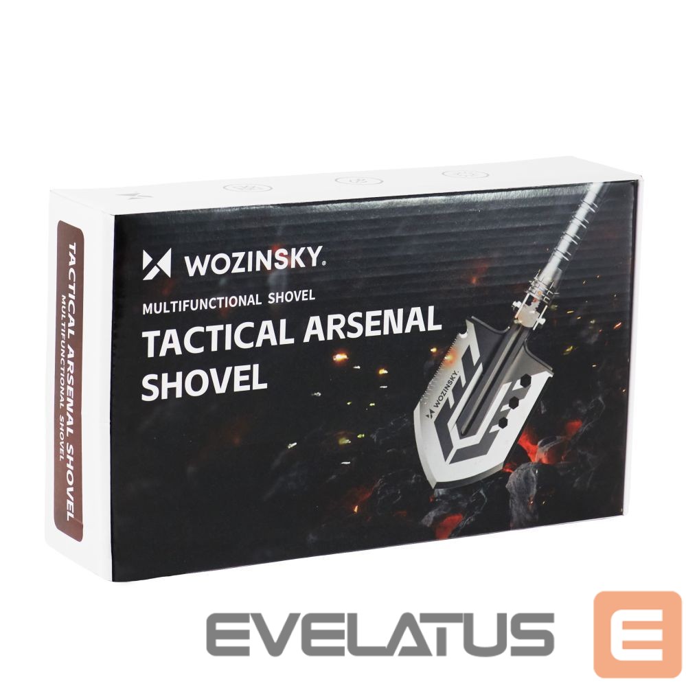 For home and repair Wozinsky Wozinsky WSS-211 survival bushcraft shovel multifunctional knife breaker flint whistle harpoon 21 in 1 - gray