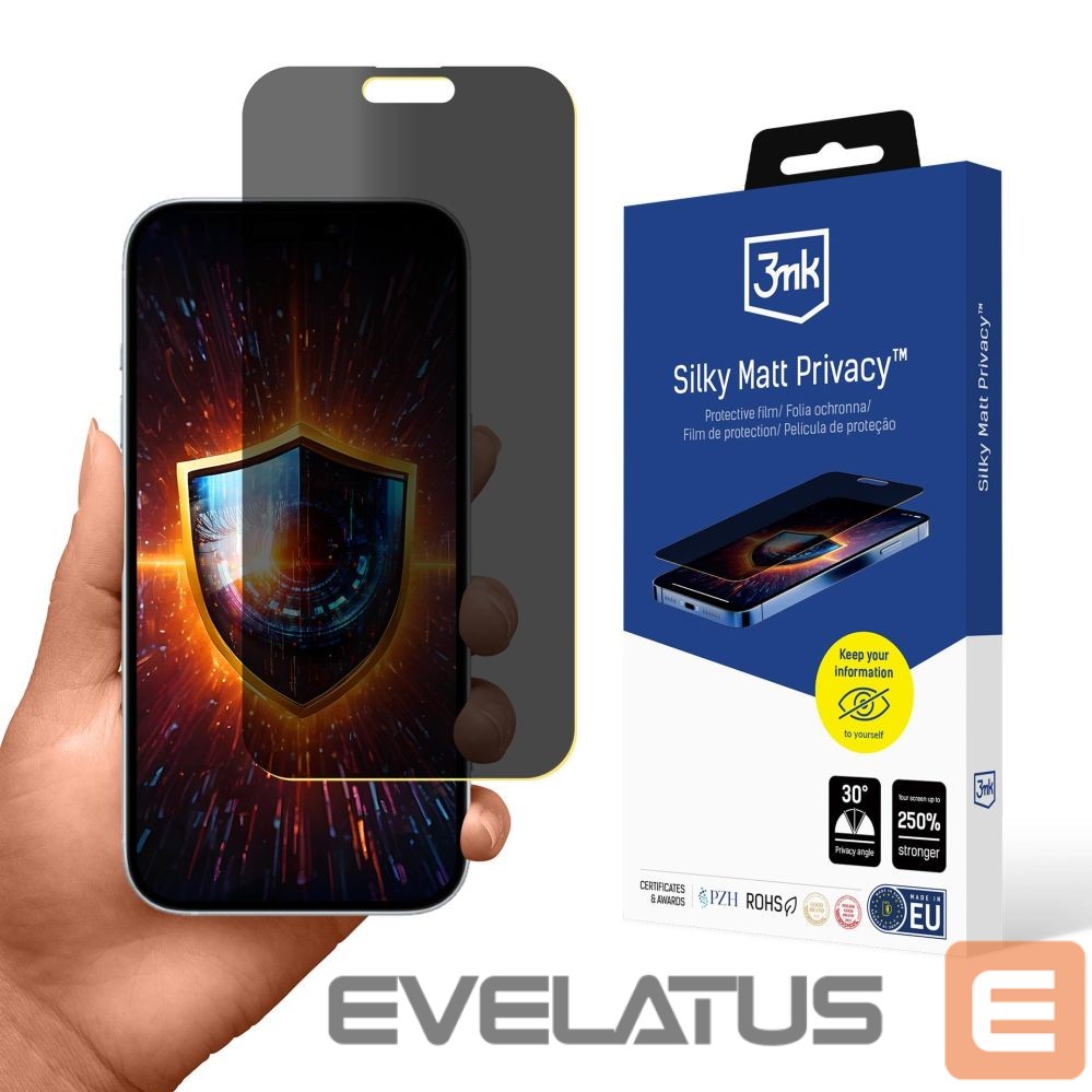 Protective glass 3MK 3mk Silky Matt Privacy Screen Protector for Apple iPhone 17 Pro
