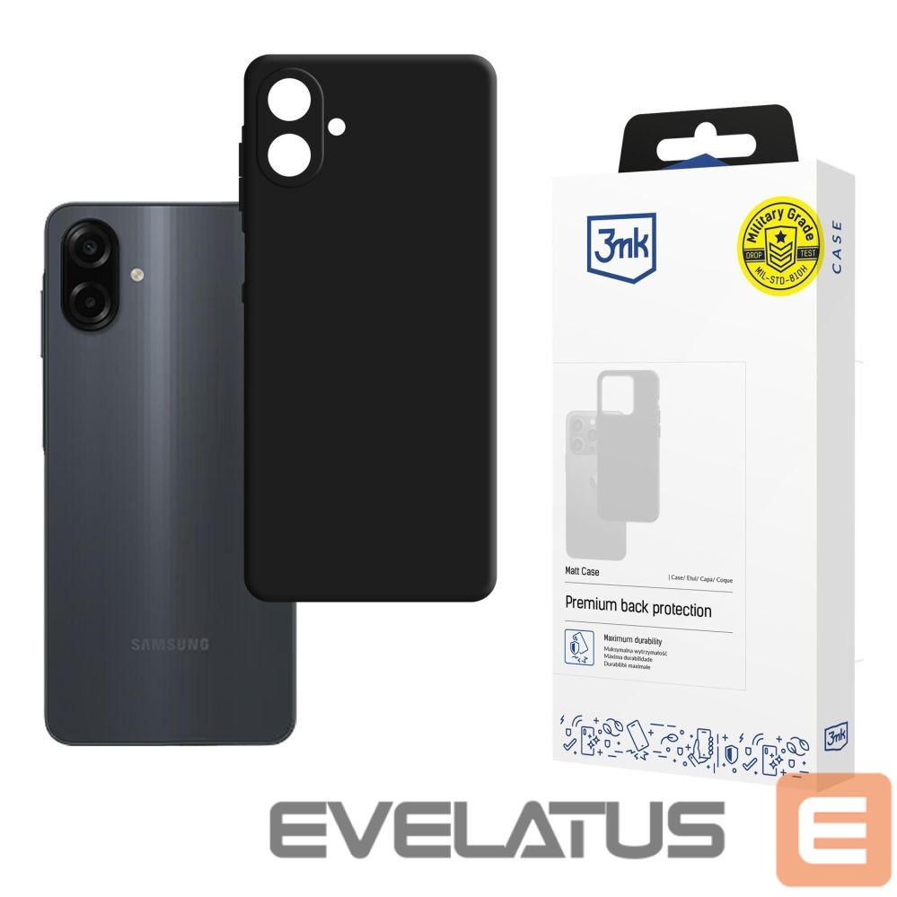 Back panel cover 3MK 3mk Matt Case for Samsung Galaxy A07 4G - Black