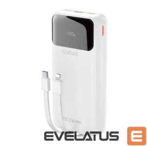 Power bank Dudao  Dudao K15Pro Power Bank 20000mAh 22.5W PD USB-C / USB-A / Built-in Lightning and USB-C Cables - White 