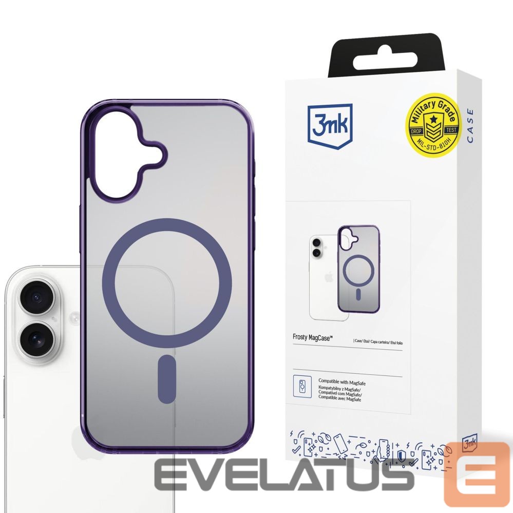 Back panel cover 3MK 3mk Frosty MagCase for iPhone 17 - purple