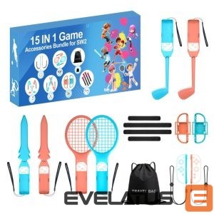 Controller Hurtel  Nintendo Switch 15-in-1 Family Accessory Pack 2 - Orange and Blue Set 