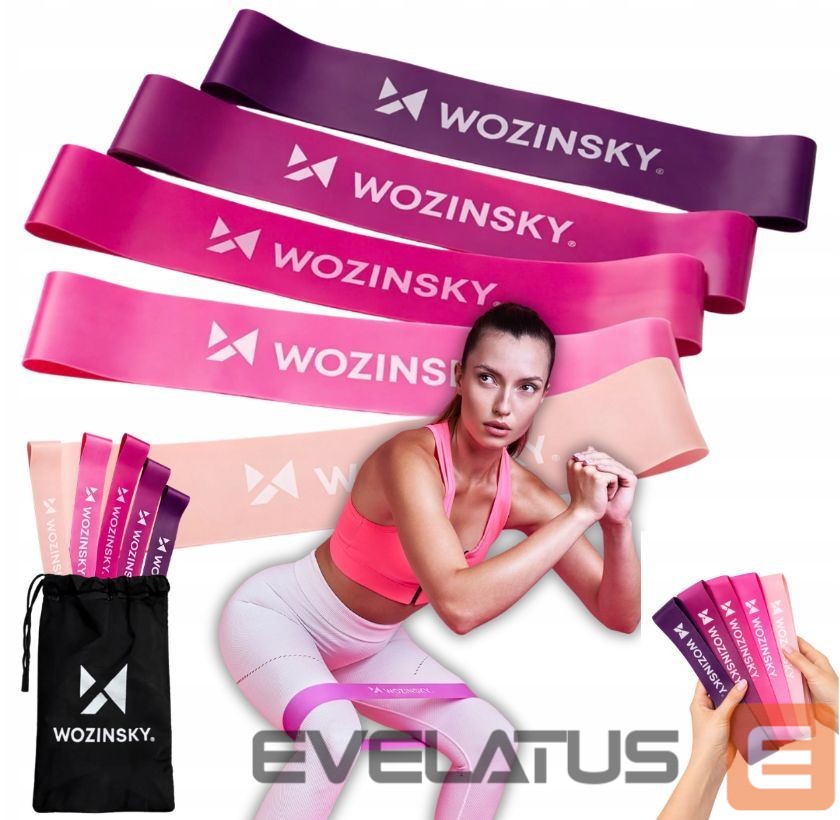 The others Wozinsky Mini resistance bands Wozinsky WGO-5A activation bands made of TPE - 5 pcs.