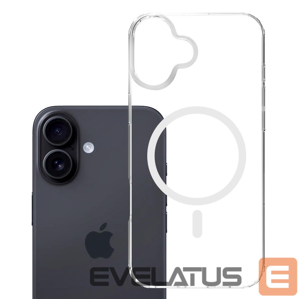 Back panel cover 3MK 3mk Armor MagCase for iPhone 16 - transparent