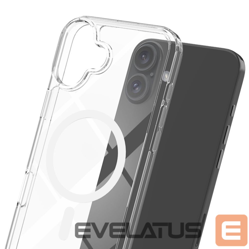 Back panel cover 3MK 3mk Armor MagCase for iPhone 16 - transparent