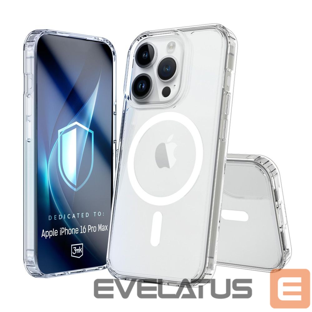 Back panel cover 3MK 3mk Armor MagCase for iPhone 16 Pro Max - Transparent