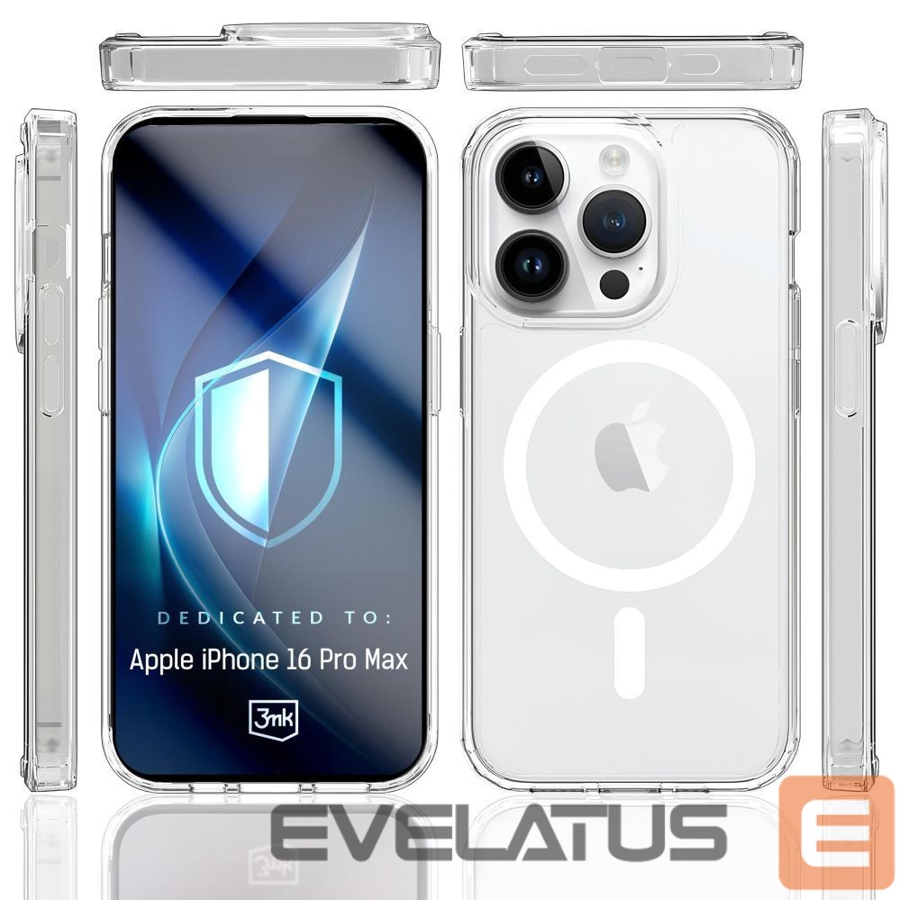 Back panel cover 3MK 3mk Armor MagCase for iPhone 16 Pro Max - Transparent