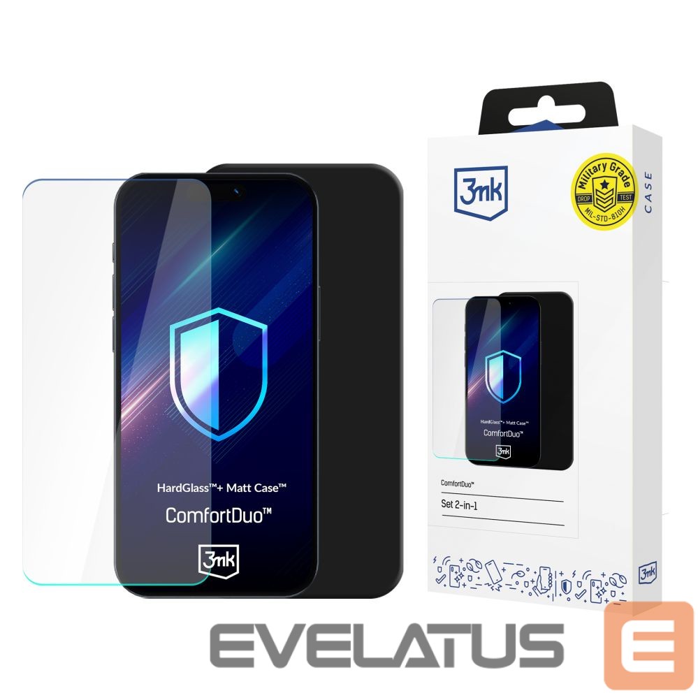 Back panel cover 3MK HardGlass Tempered Glass Set with Matt Case 3mk ComfortDuo for Samsung Galaxy A17 5G - Black