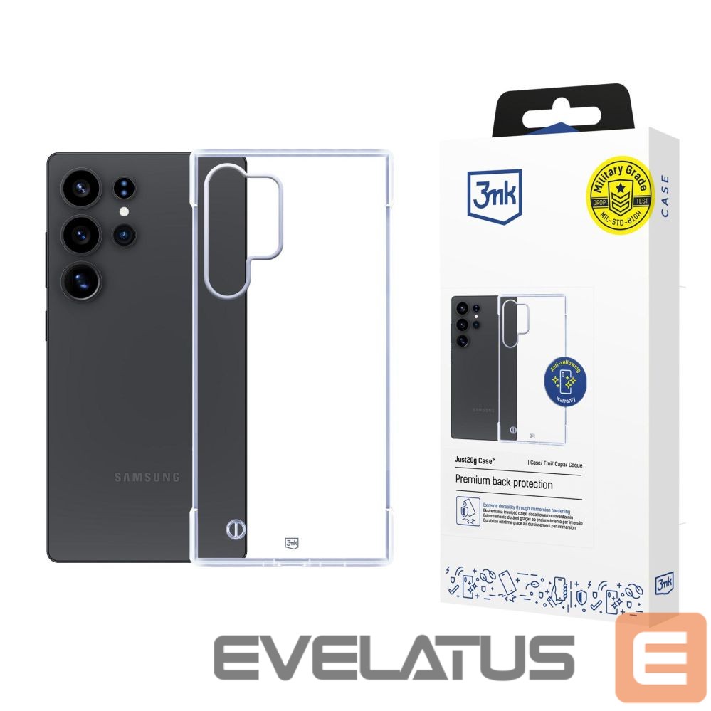 Back panel cover 3MK 3mk Just20g Clear Case for Samsung Galaxy S25 Ultra - transparent