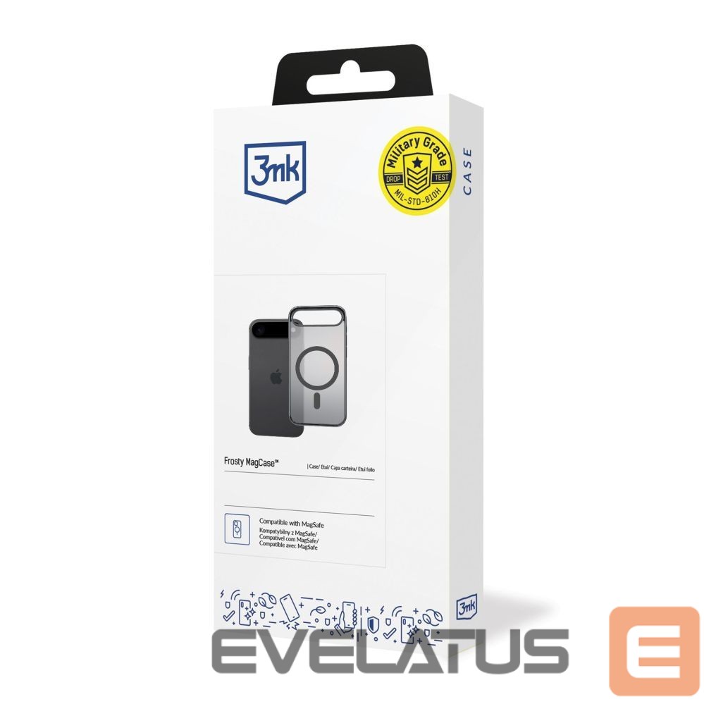 Back panel cover 3MK 3mk Frosty MagCase for iPhone 17 Air - Black