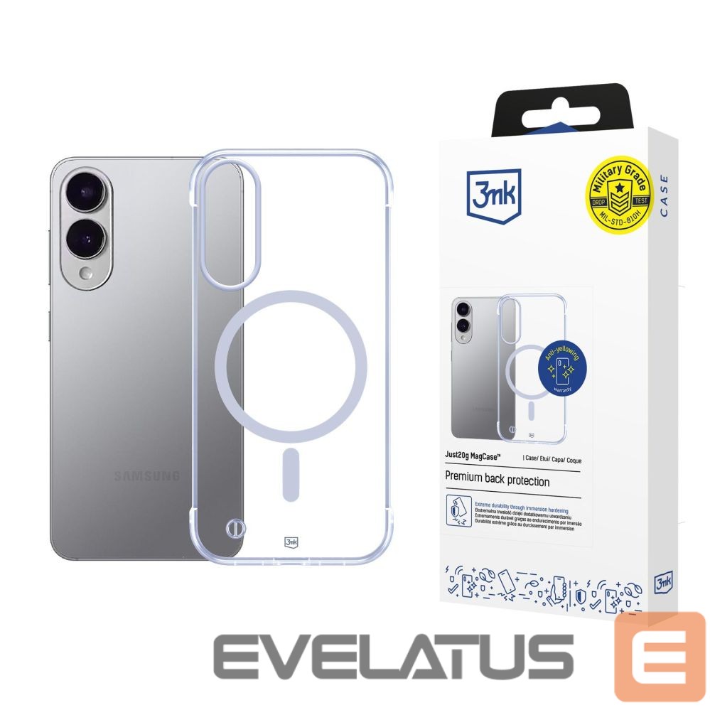 Back panel cover 3MK 3mk Just20g MagCase for Samsung Galaxy S25 Edge - Transparent