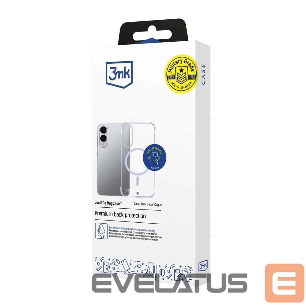 Back panel cover 3MK 3mk Just20g MagCase for Samsung Galaxy S25 Edge - Transparent