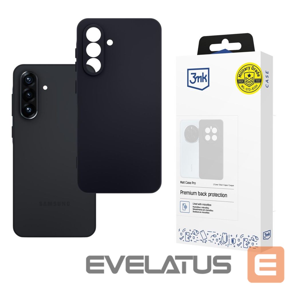 Back panel cover 3MK 3mk Matt Case Pro for Samsung Galaxy A36 - matte black