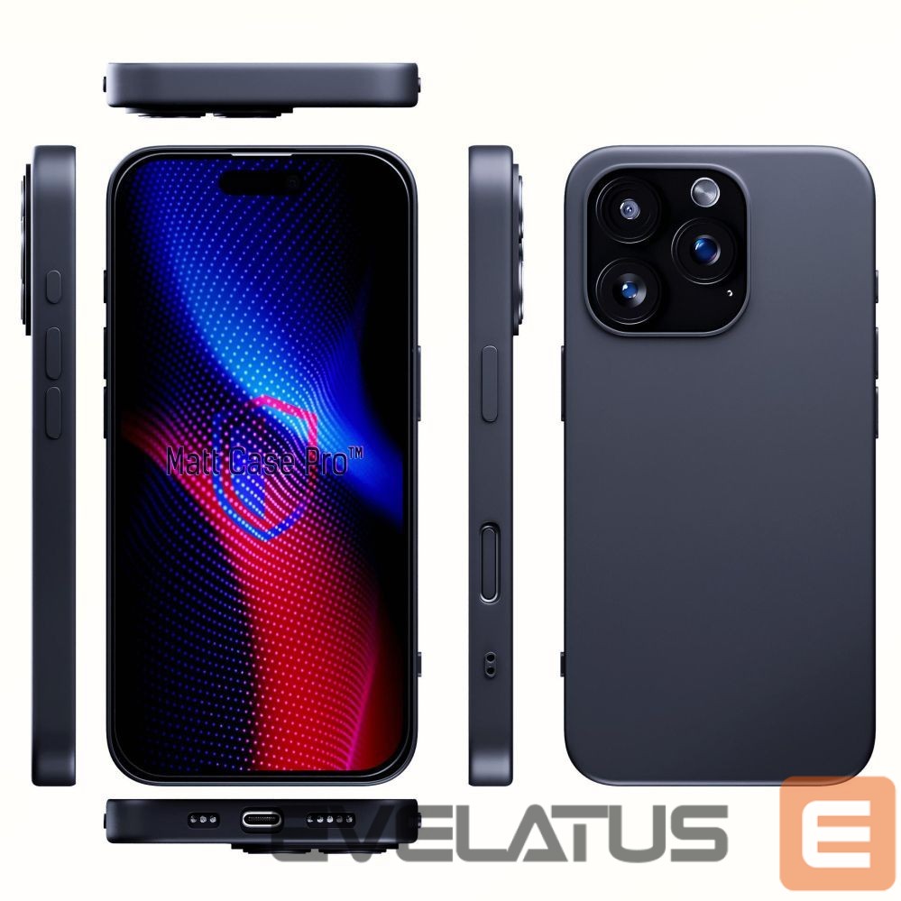 Back panel cover 3MK 3mk Matt Case Pro for Apple iPhone 16 Pro - Matte Black
