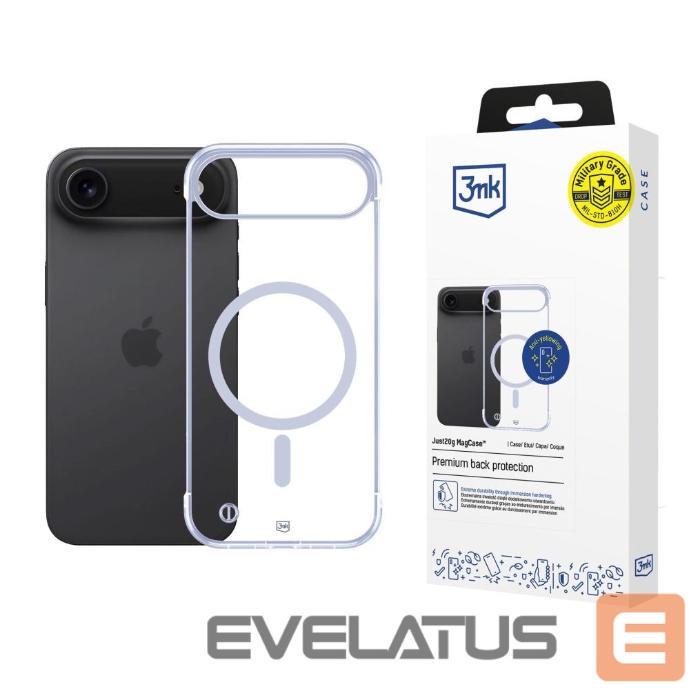 Back panel cover 3MK 3mk Just20g MagCase for iPhone 17 Air - Transparent