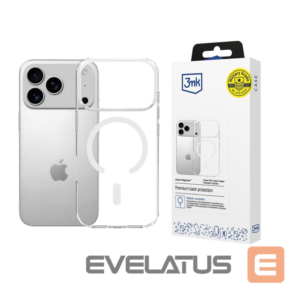 Back panel cover 3MK 3mk Armor MagCase for iPhone 17 Pro - Transparent