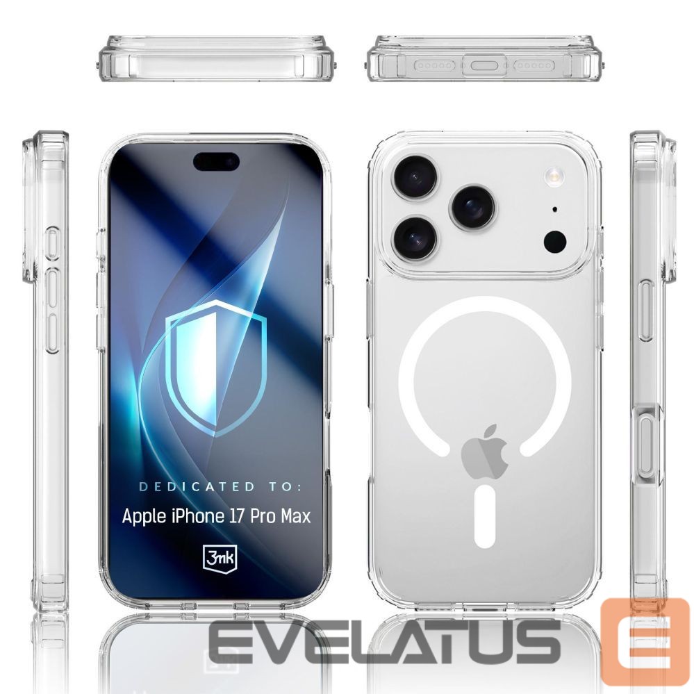Back panel cover 3MK 3mk Armor MagCase for iPhone 17 Pro - Transparent