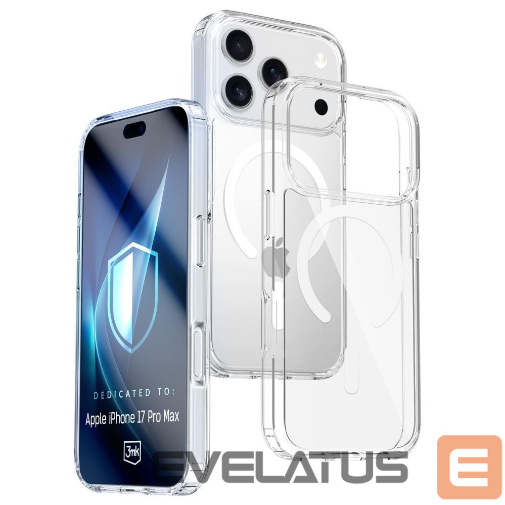 Back panel cover 3MK 3mk Armor MagCase for iPhone 17 Pro - Transparent